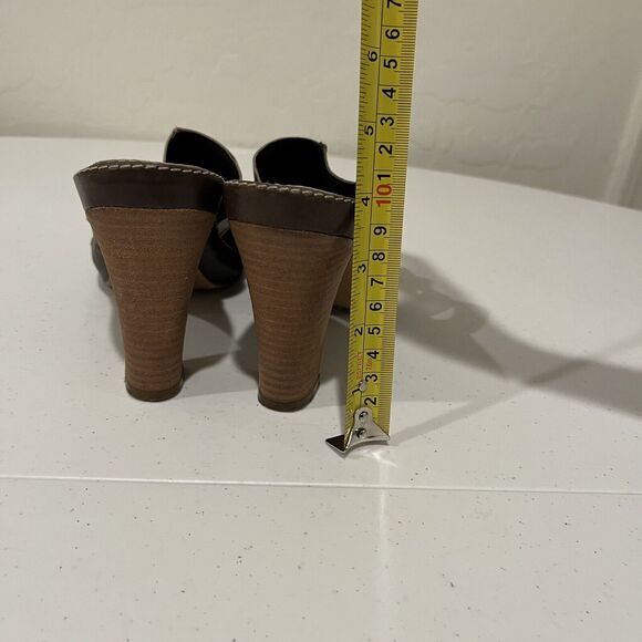 Kenneth Cole Women 9 1/2 Brown Leather Heel Sandals (3 1/2 In. Heel) - Picture 5 of 7